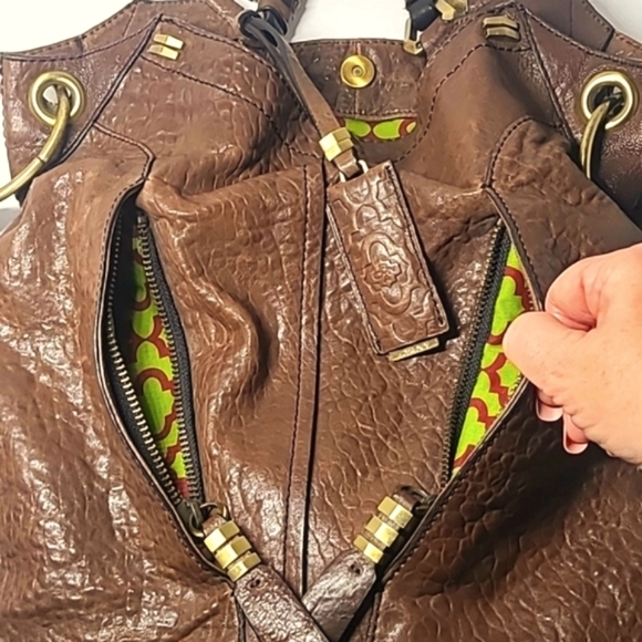 orYANY "Gwen" Distressed Leather Dual Pocket Crossbody/Shoulder Bag - Picture 12 of 15